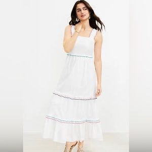 Rainbow Ruffle Strappy Tiered Maxi Dress